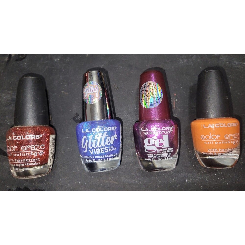LA Colors Nail Polish Lot - Glitter, Color Craze, Jelly